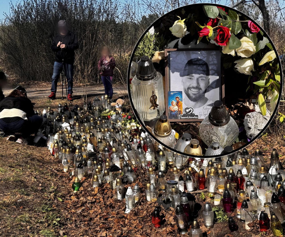 Morze zniczy w miejscu wypadku posła Łukasza Litewki