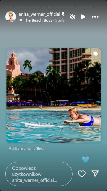 Hawaje, bikini i fale! Anita Werner zaskoczyła odważnym hobby