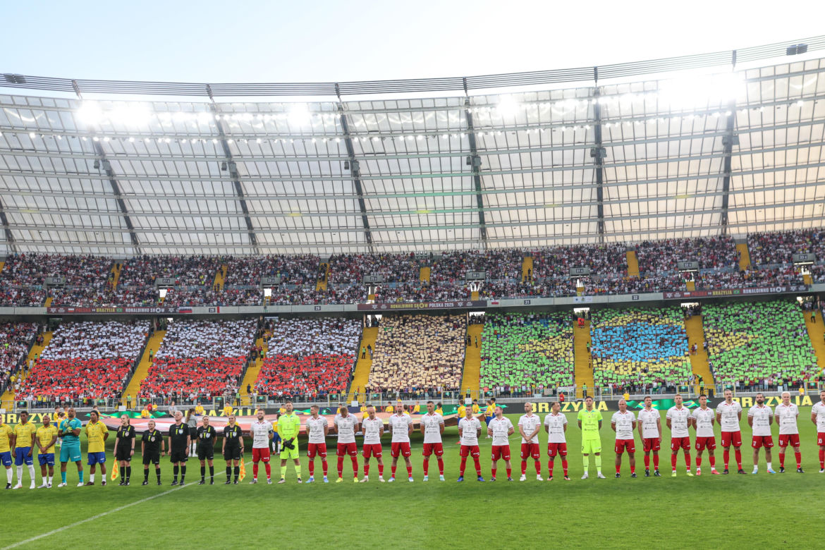 Ronaldinho na Stadionie Śląskim w meczu gwiazd Polska - Brazylia