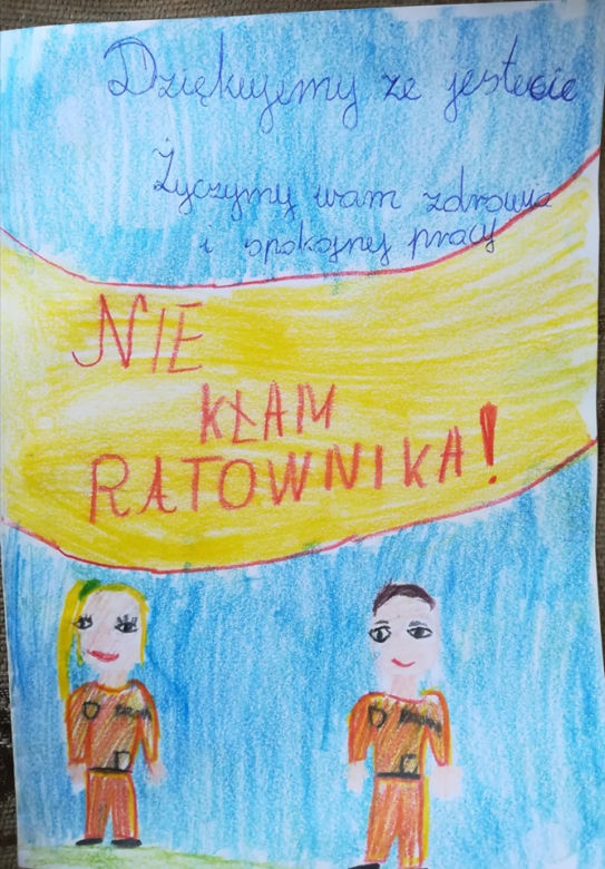 Dzieci dziękuja medykom