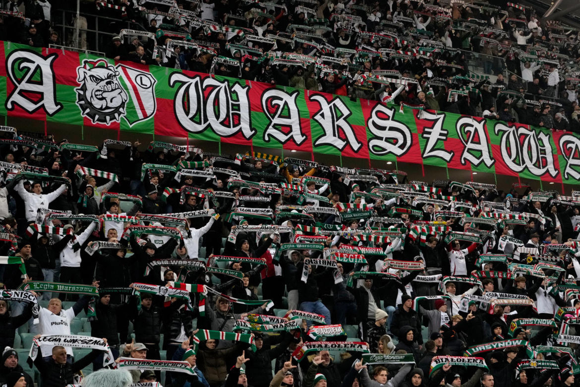 Karol Nawrocki na meczu Legia Warszawa - Sparta Praga
