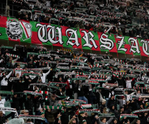 Karol Nawrocki na meczu Legia Warszawa - Sparta Praga