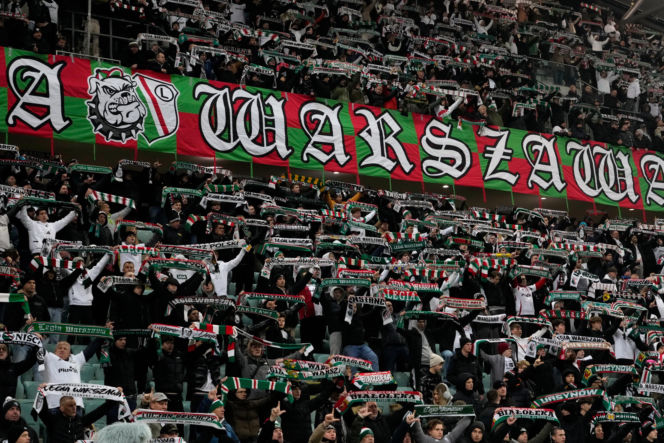 Karol Nawrocki na meczu Legia Warszawa - Sparta Praga