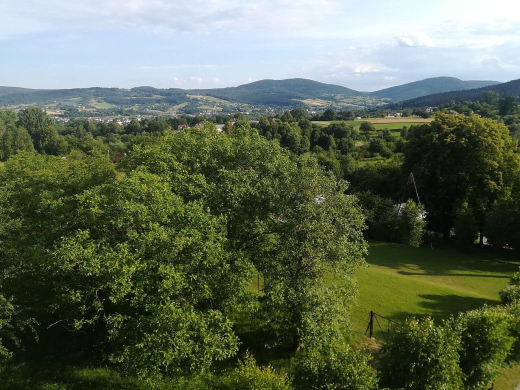 Skansen Przemysłu Naftowego Magdalena - widok z wieży na Beskid Niski