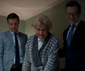 M jak miłość odc. 1428. Paweł (Rafał Mroczek), Barbara (Teresa Lipowska), Piotrek (Marcin Mroczek)
