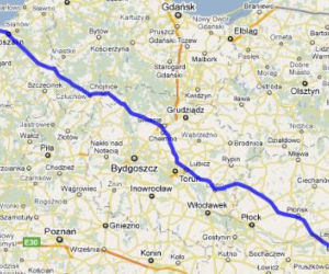 Trasa 10 Warszawa-Kołobrzeg - mapka