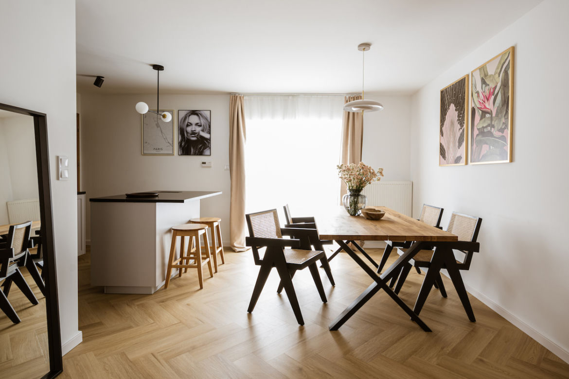 Jadalnia z kuchnią po metamorfozie