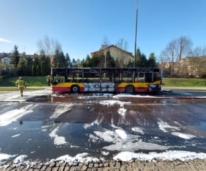 Autobus miejski spłonął doszczętnie na środku ulicy! Szok w Łodzi [ZDJĘCIA]