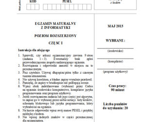 Matura 2013, informatyka poziom rozszerzony