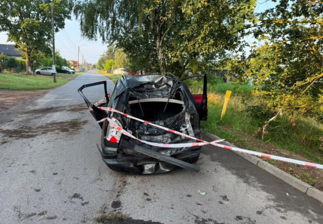 16-latek skasował Opla na drzewie. Auto zabrał matce