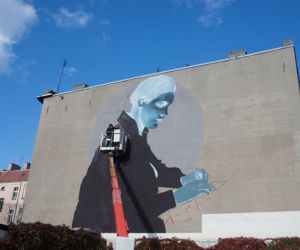 Na ul. Pomorskiej powstał mural w negatywie