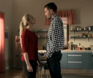 M jak miłość odc. 1107. Joanna (Barbara Kurdej-Szatan), Tomek (Andrzej Młynarczyk)