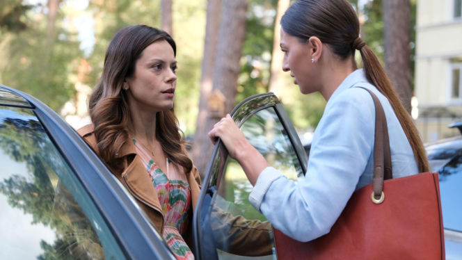 M jak miłość odc. 1915. Anka Sokołowska (Katarzyna Russ), Kasia (Paulina Lasota)