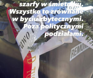 Gorzkie słowa Joanny Racewicz. Pokazała wieńce od Nawrockiego i Tuska na śmietniku