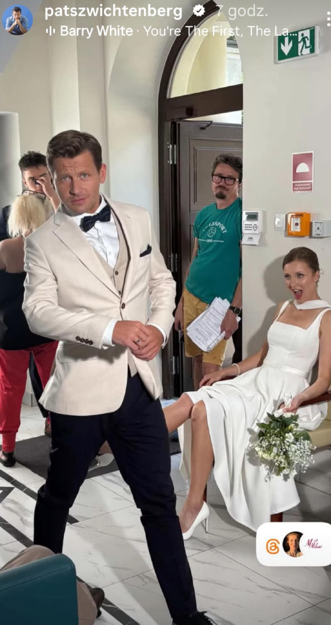 M jak miłość nowy sezon. Natalka (Dominika Suchecka), Adam Karski (Patryk Szwichtenberg) biorą ślub