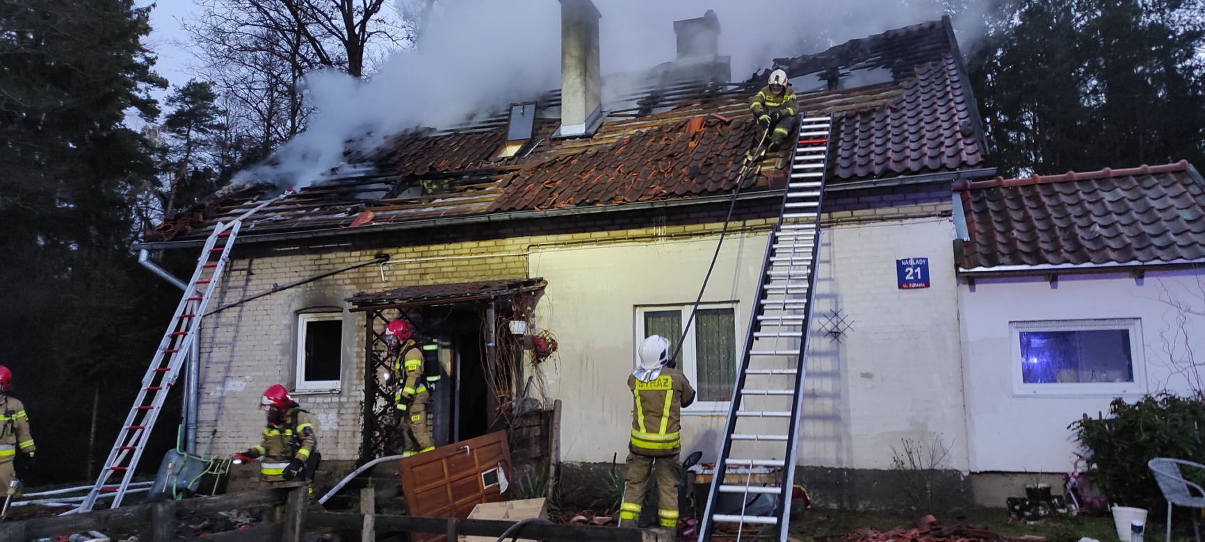 Pożar domu w Nagladach