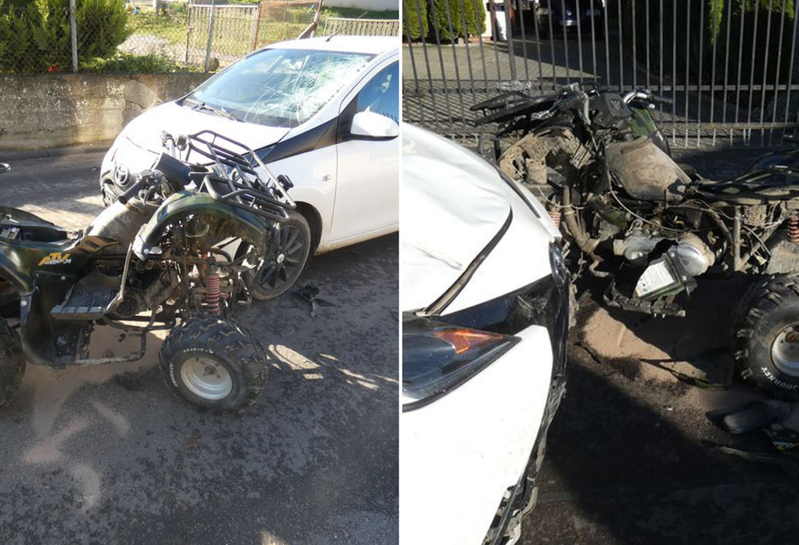 Koszmarny wypadek pod Kościerzyną! 12-latek huknął w toyotę. Dziecko zabrał śmigłowiec [ZDJĘCIA]