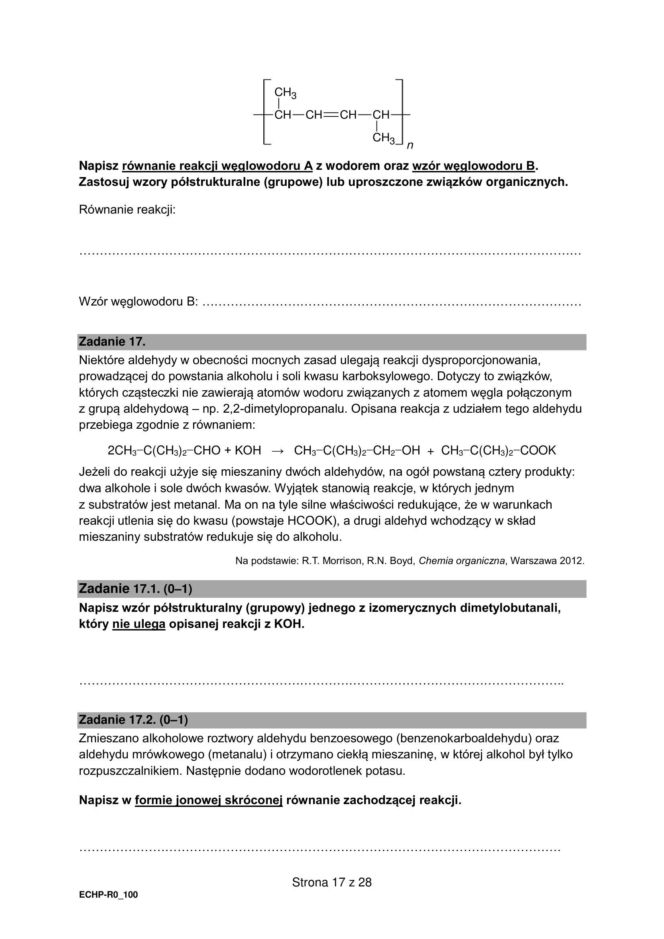 Matura 2026 Chemia FORMUŁA 2015: Arkusz CKE