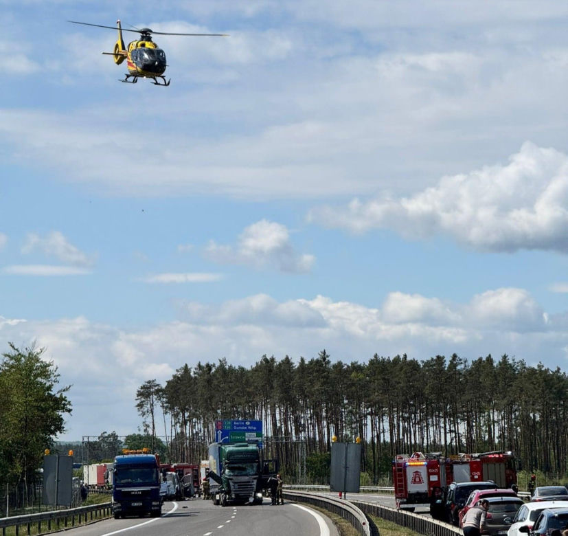 Wypadek na autostradzie A6
