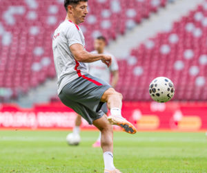 Robert Lewandowski i trening reprezentacji Polski