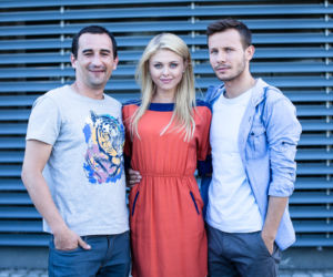 Pierwsza miłość. Jowita (Joanna Opozda), Kaśka (Michał Koterski), Radek (Mateusz Banasiuk)