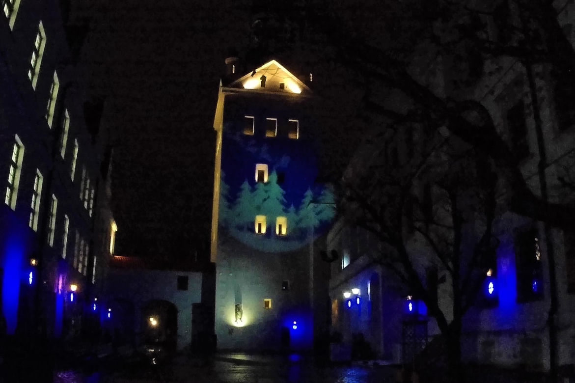 Świąteczne iluminacje na Zamku Książąt Pomorskich w Szczecinie