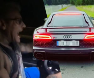 Popek Monster w Audi R8 V10