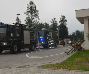 Pożar na lotnisku w Balicach pod Krakowem