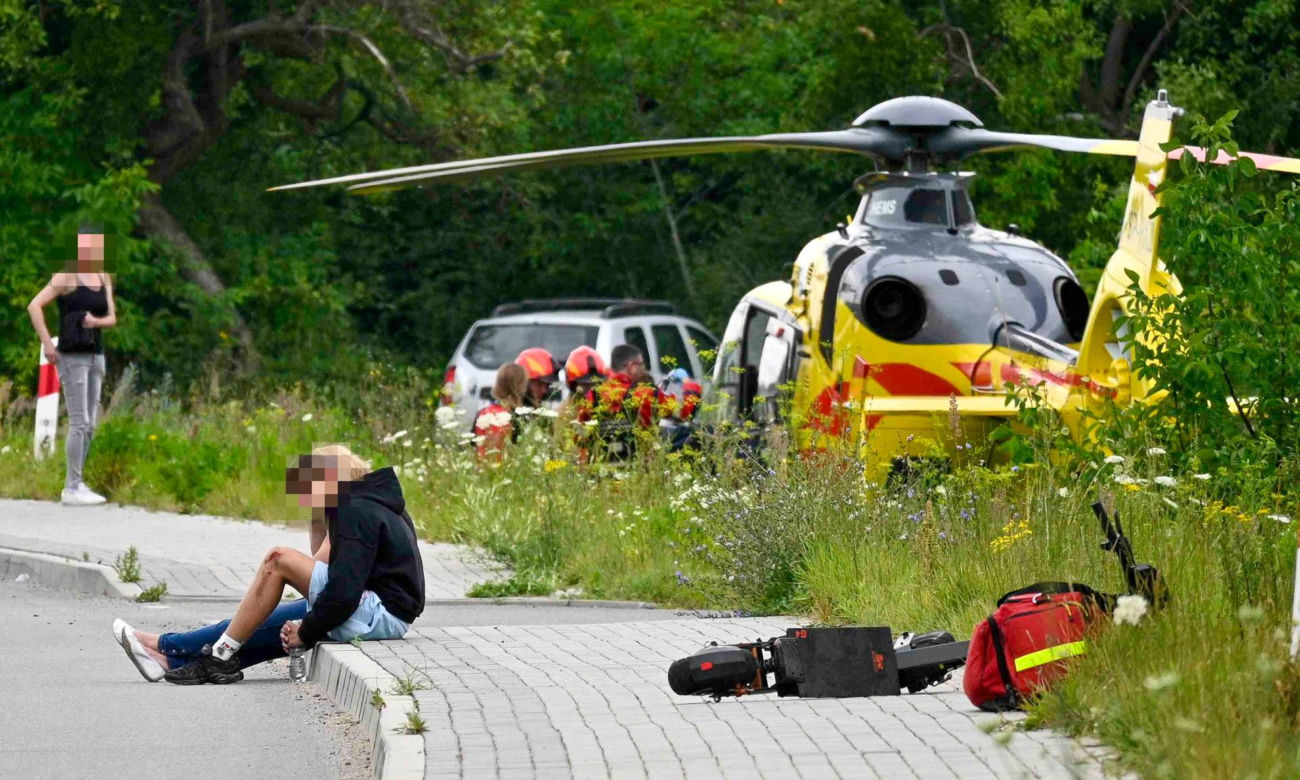 Wypadek nastolatków na hulajnodze