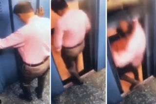 Wchodził do windy, ona ruszyła. Mrożące krew w żyłach wideo