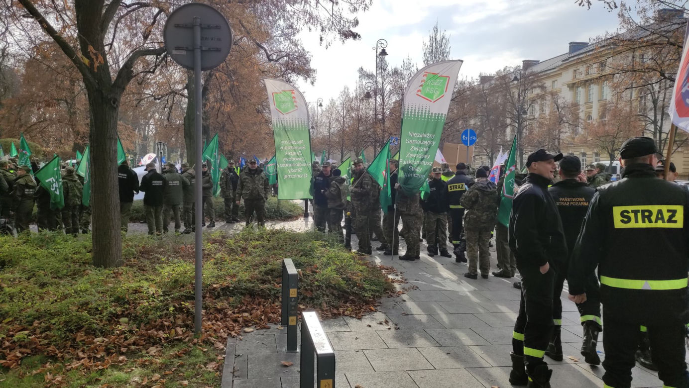 Protest służb mundurowych w Warszawie 9.11. 2022