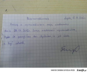 Podrabiałeś kiedyś usprawiedliwiania w szkole? Na te byś nie wpadł! ZOBACZ najzabawniejsze! [GALERIA] 