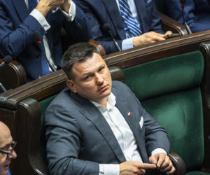 Sławomir Mentzen na zakupach w galerii