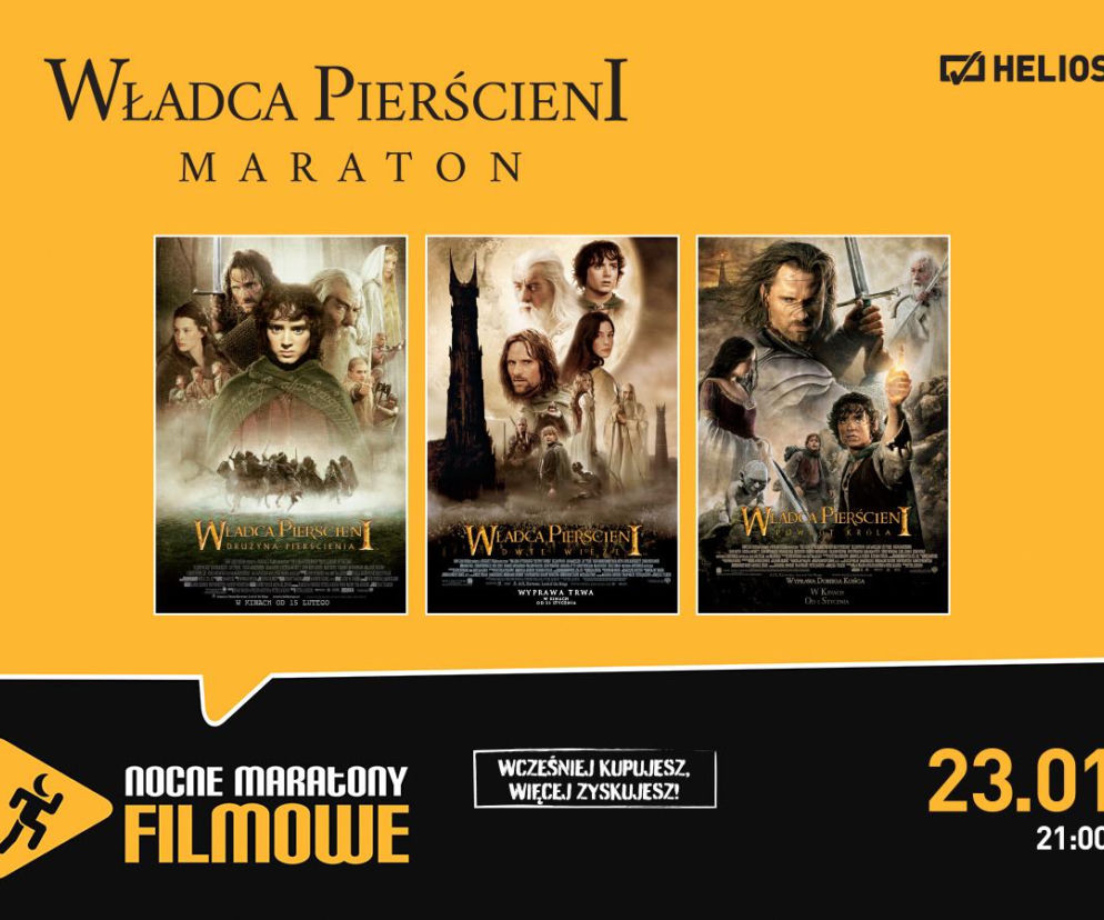Nocny Maraton Filmowy z trzema częściami „Władcy Pierścieni” w siedleckim Heliosie już 23 stycznia