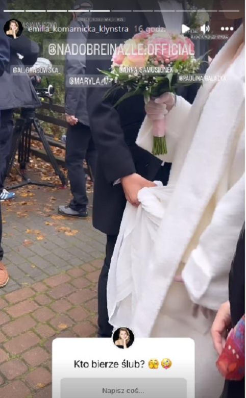 Na dobre i na złe na planie. Ślub Blanki (Pola Gonciarz) i Mario (Marcin Korcz)
