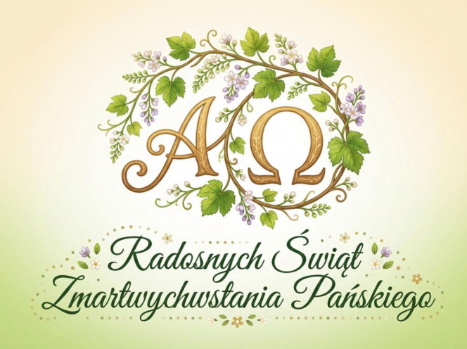 Religijna kartka na Wielkanoc