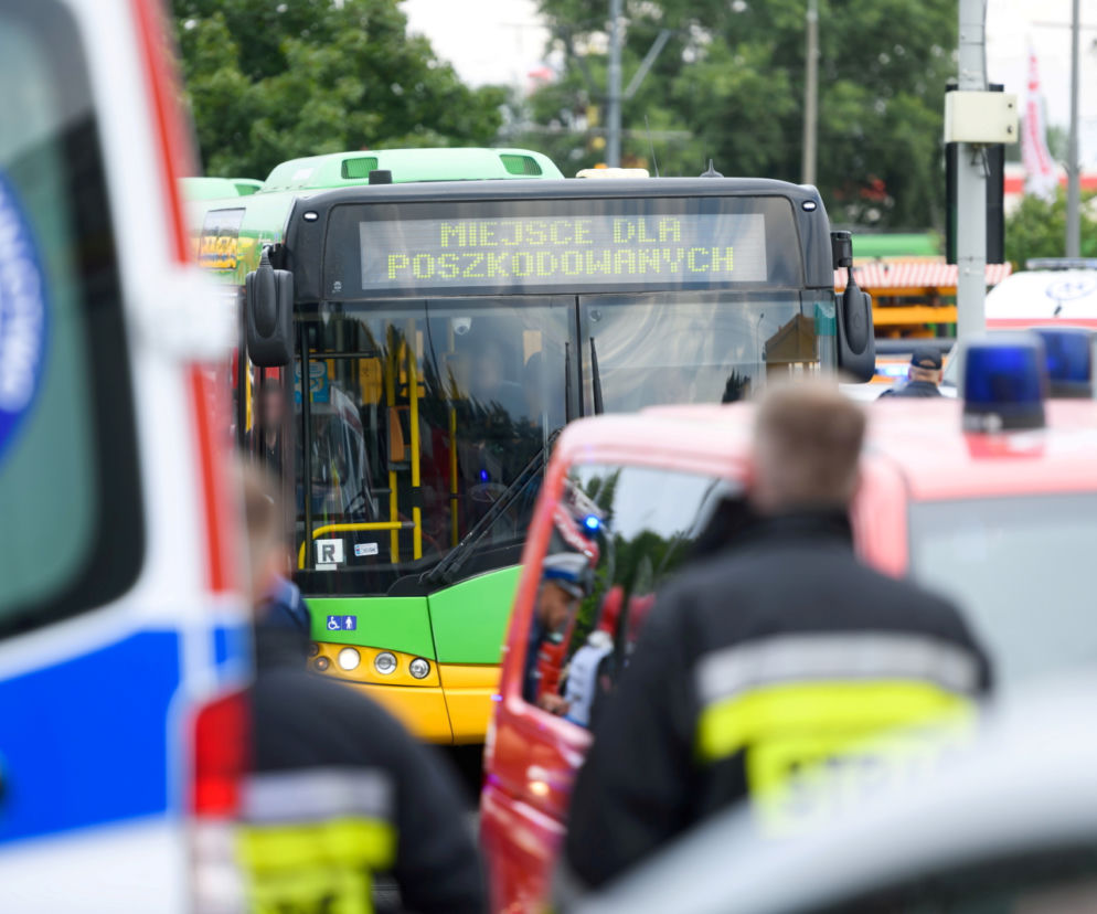 Zderzenie dwóch tramwajów przy rondzie Starołęka! Kilka osób ciężko rannych! 05.08.2021