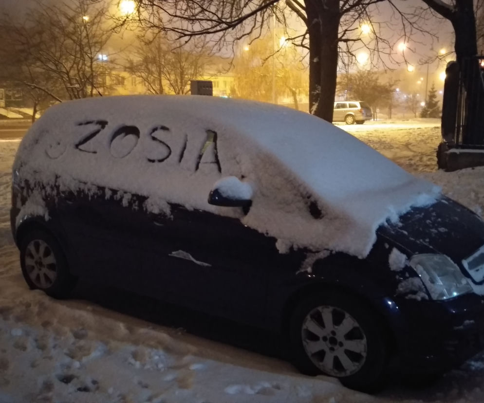 Ktoś narysował Zosia na samochodzie