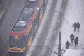 Intensywne opady śniegu w Warszawie (14.01.2026)
