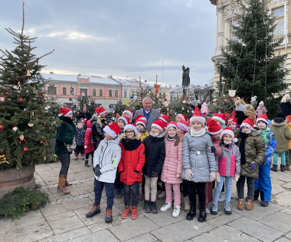 Młodzi Sądeczanie ozdobili choinki przed ratuszem