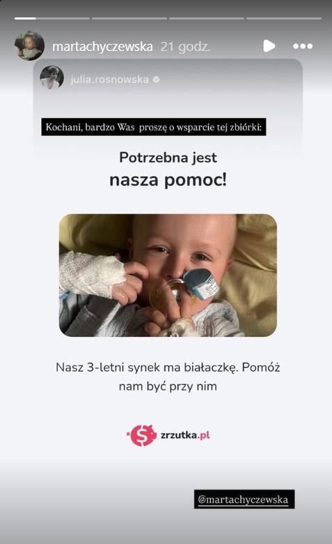 Synek Marty Chyczewskiej choruje na białaczkę