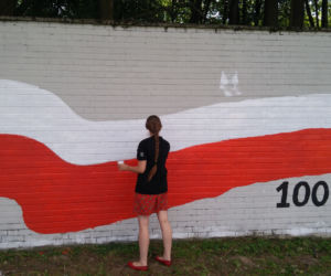 biało - czerwony mural