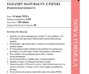 fizyka rozszerzona - arkusze maturalne