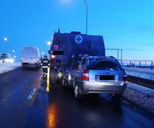 Wypadek z wojskowym ROSOMAKIEM w Rzeszowie. Polcijanci mocno się zdziwili