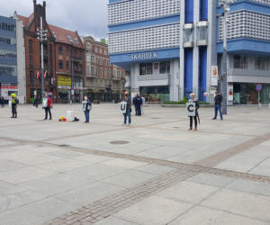 Protest przeciwko wyborom korespondencyjnym w Katowicach 