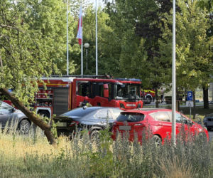 Pożar na komendzie policji! Strażacy w akcji