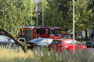 Pożar na komendzie policji! Strażacy w akcji