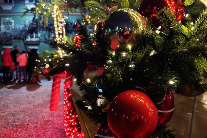 Choinka przed urzędem miasta w Szczecinie