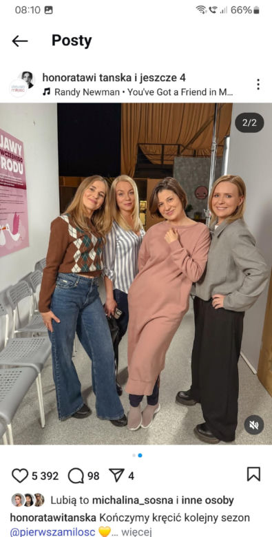 Pierwsza miłość na planie. Marta (Honorata Witańska), Marysia (Aneta Zając), Emilka (Anna Ilczuk), Kinga (Aleksandra Zienkiewicz)