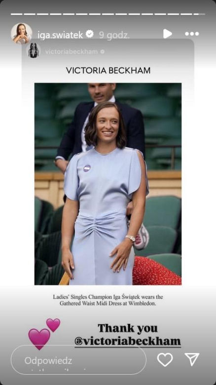Wimbledon zdobyty, Rolex odkryty. Iga Świątek zachwyciła też błękitną kreacją!